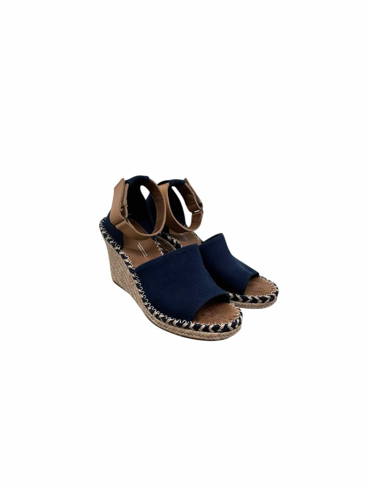 Toms Marisol Wedge Navy Shoe Size 7.5