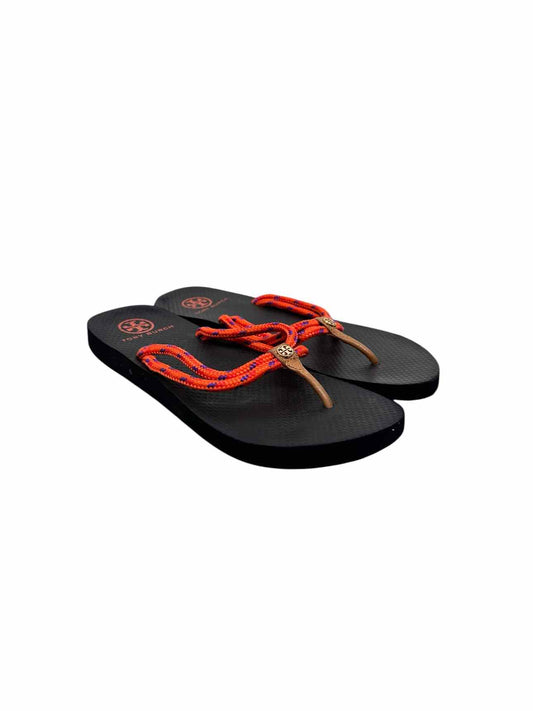 Tory Burch Orange Matteo Bungee Flip Flop Shoe Size 7.5