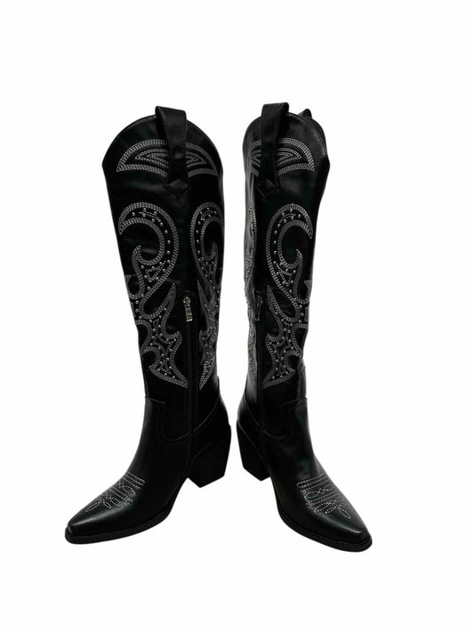 WetKiss Black Cowboy Boots Shoe Size 7 **NEW**