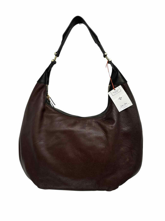 India Hicks Brown Leather Large Hobo **NEW**