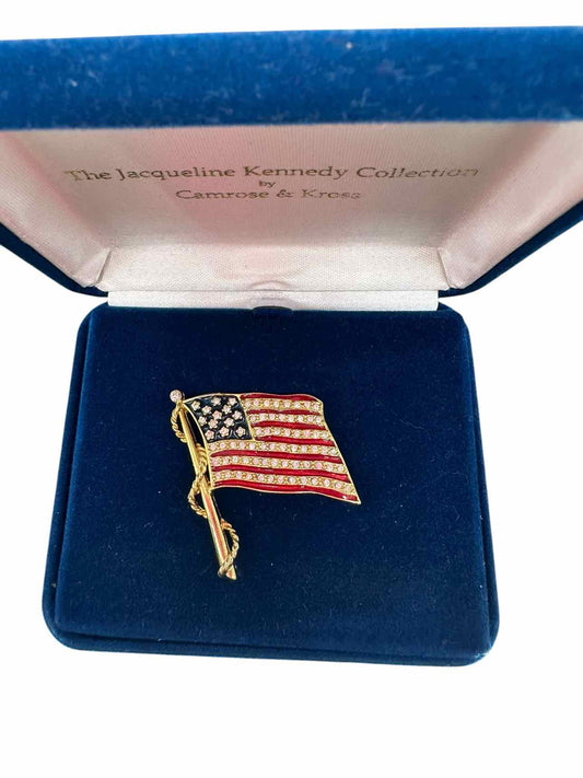 Camrose & Kross The Jacqueline Kennedy Collection American Flag Pin  **NEW**
