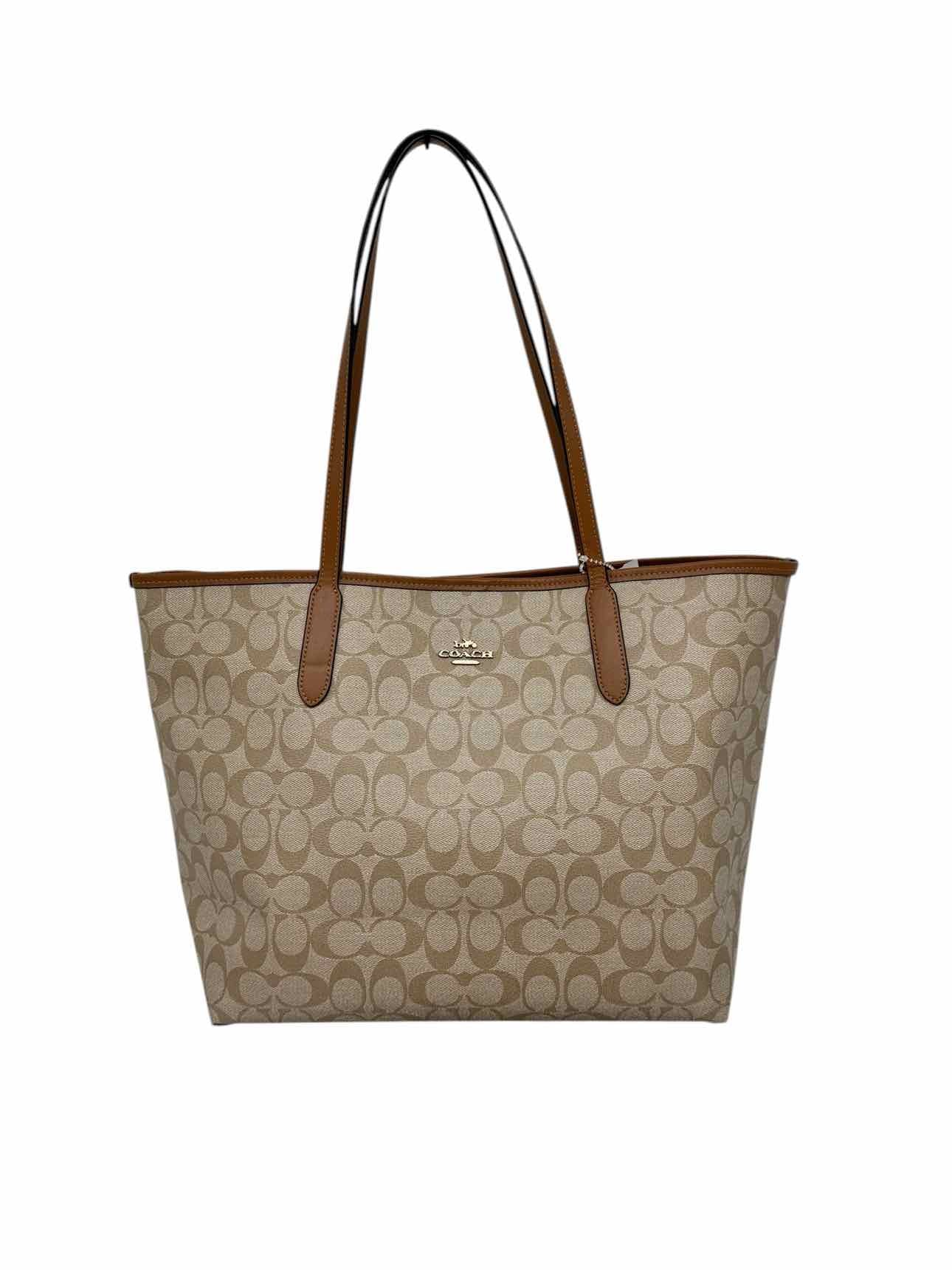 Coach City Tote w/ Tan Leather Trim