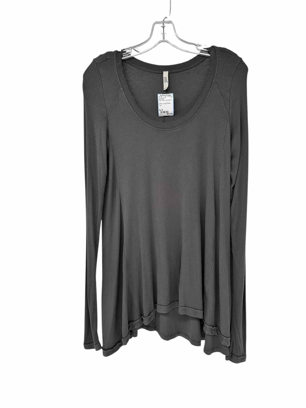 Free People Colby Long Sleeve Tee Gray Size S