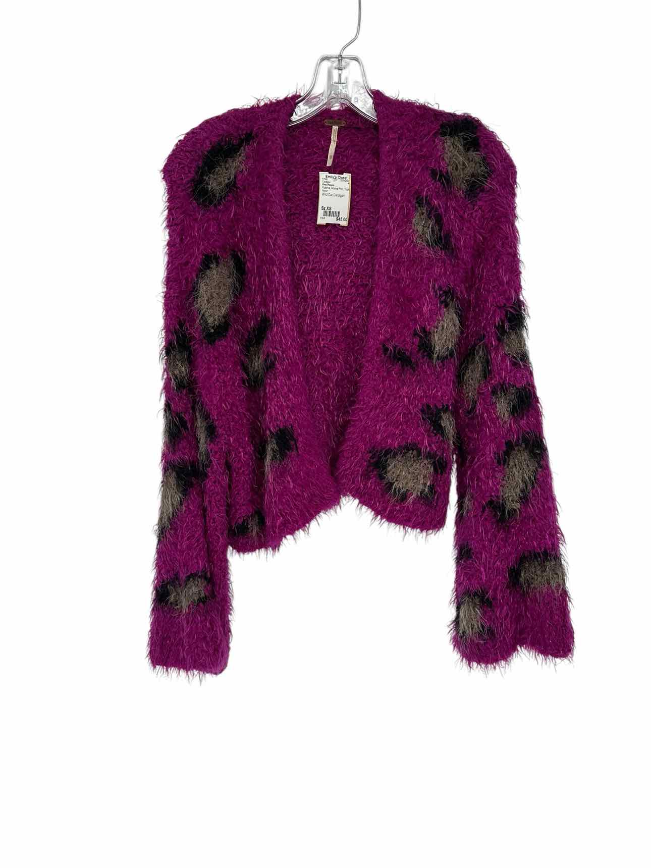 Free People Fuschia Wild Cat Cardigan Size XS