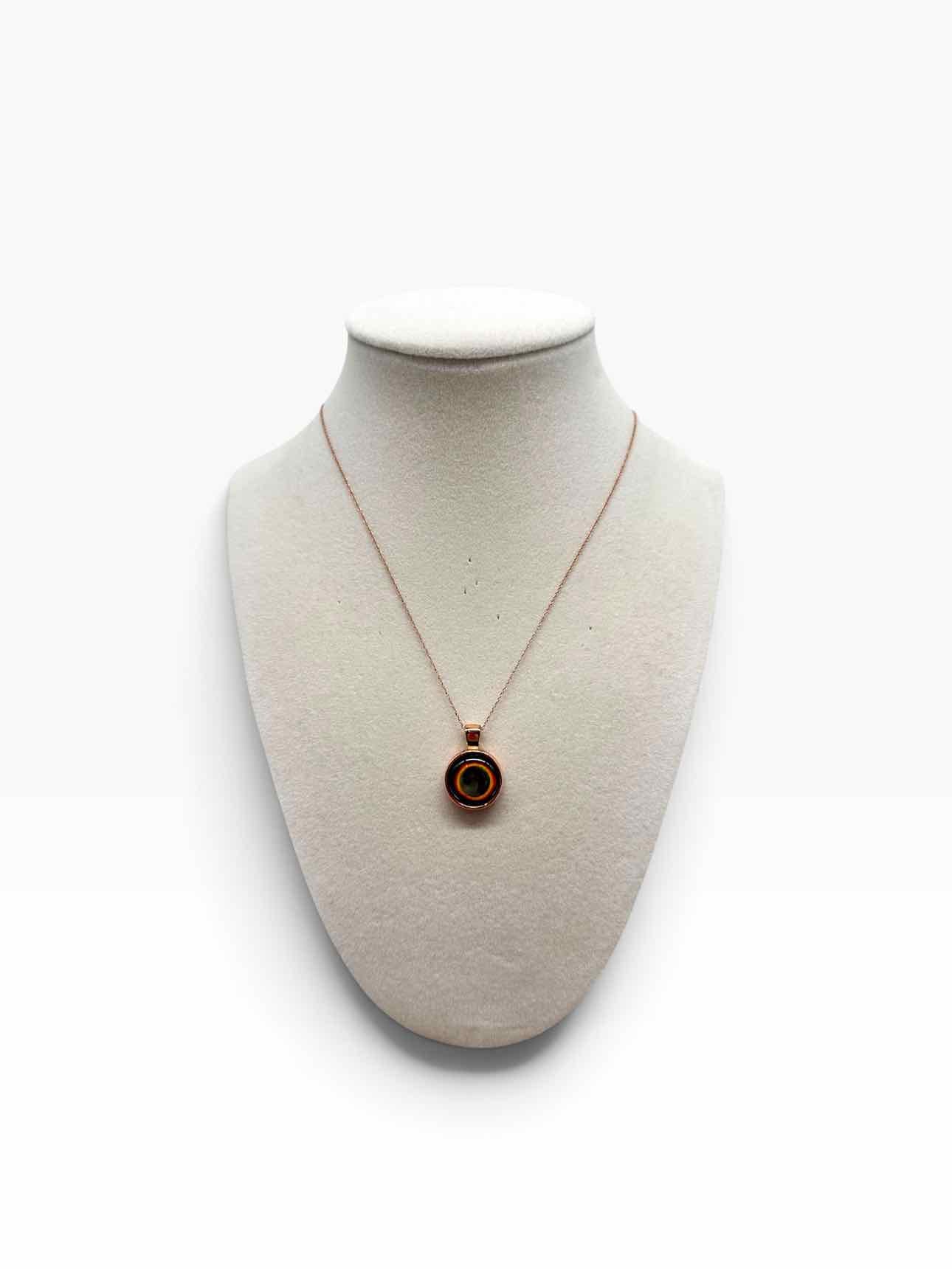 Rose Gold Solar Eclipse Pendant Necklace