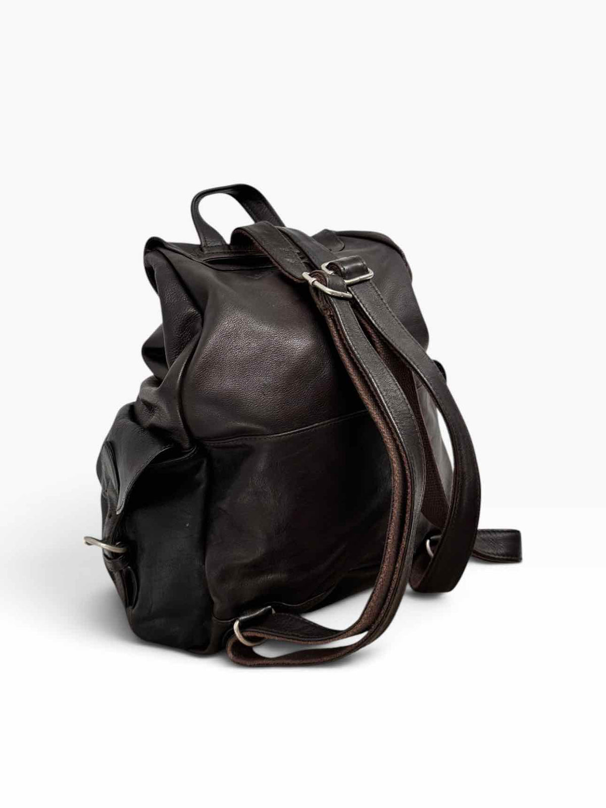 London Fog Vintage Brown Leather Backpack