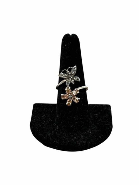 Sterling Silver Marcasite Butterfly Flower Ring