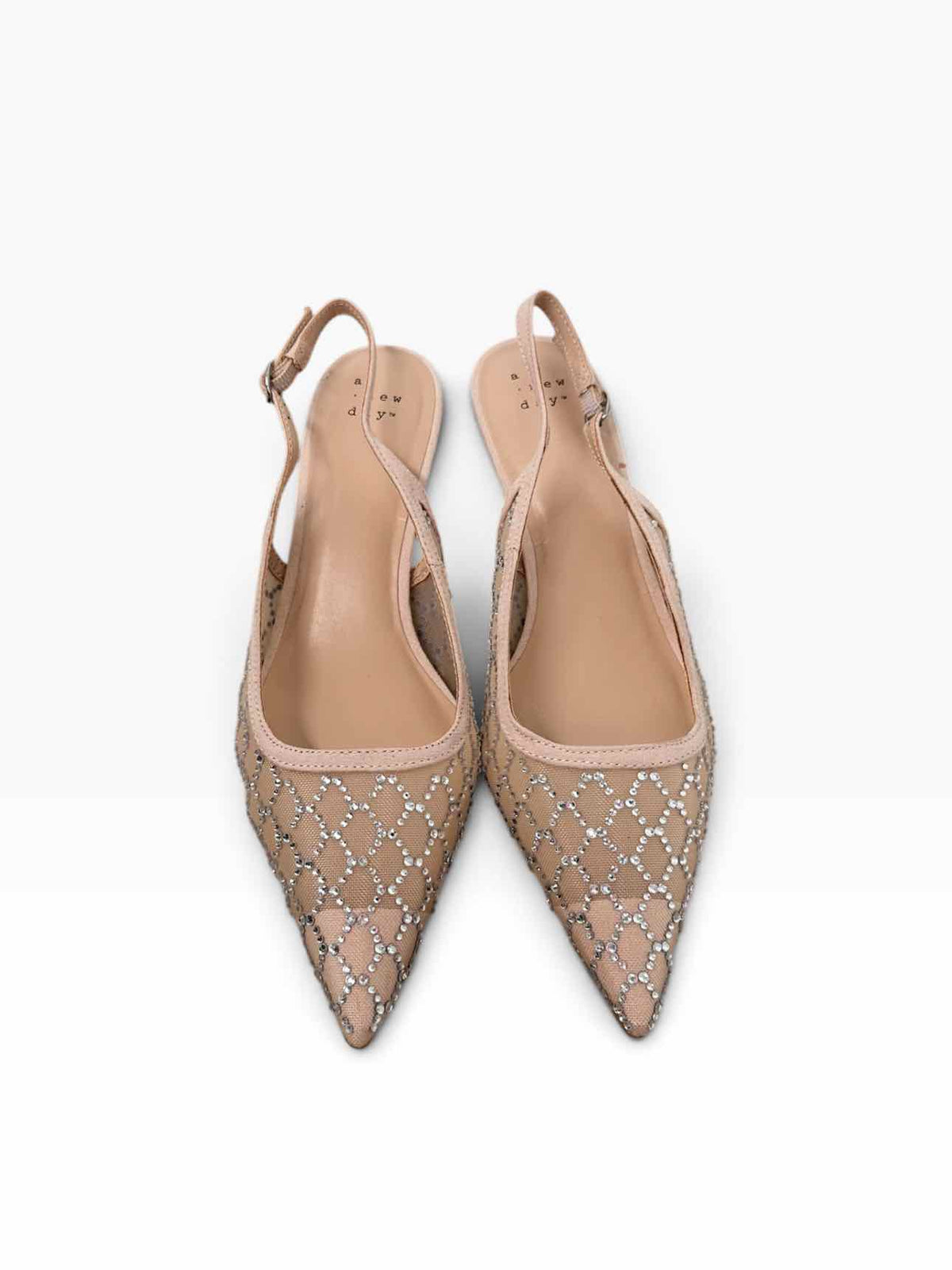 A New Day Gigi Kitten Heel Beige Slingbacks Shoe Size 7.5 **NEW**