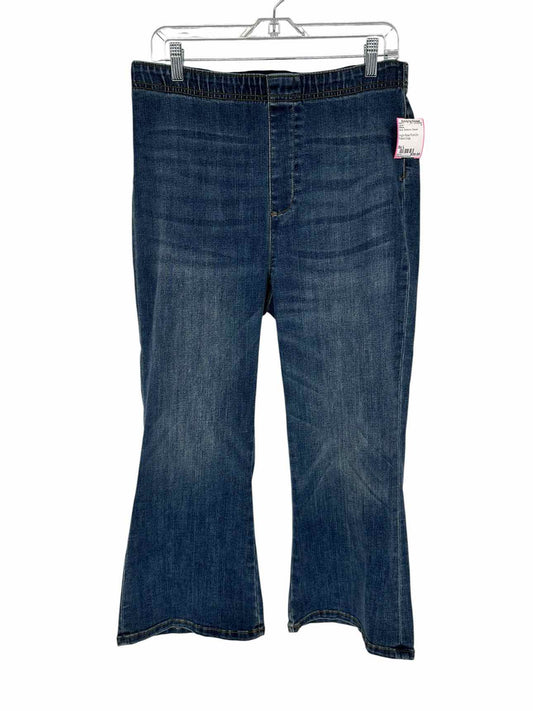 Pilcro High-Rise Pull-On Flare Crop Blue Jeans Size L