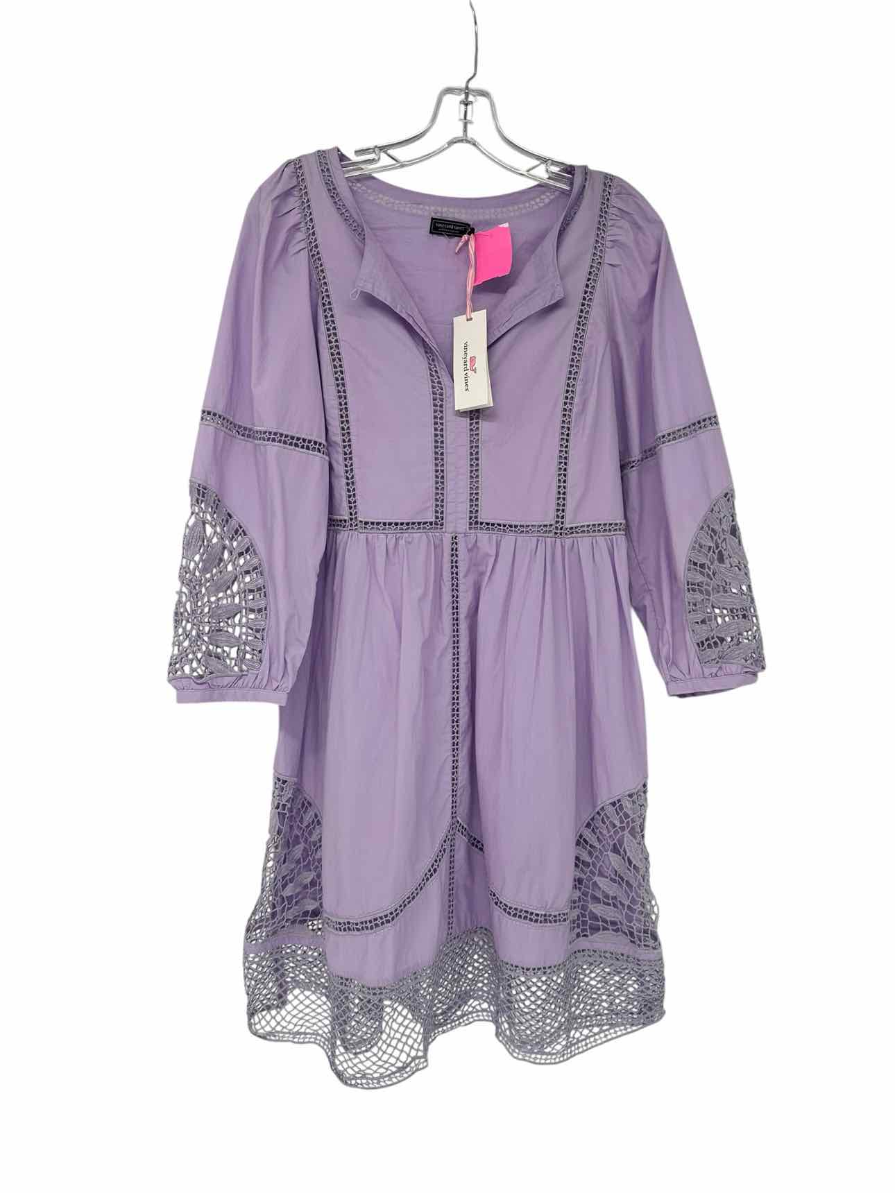 Vineyard Vines Open Stitch  Eyelet Inset in Iris Dress Size XXS **NEW**
