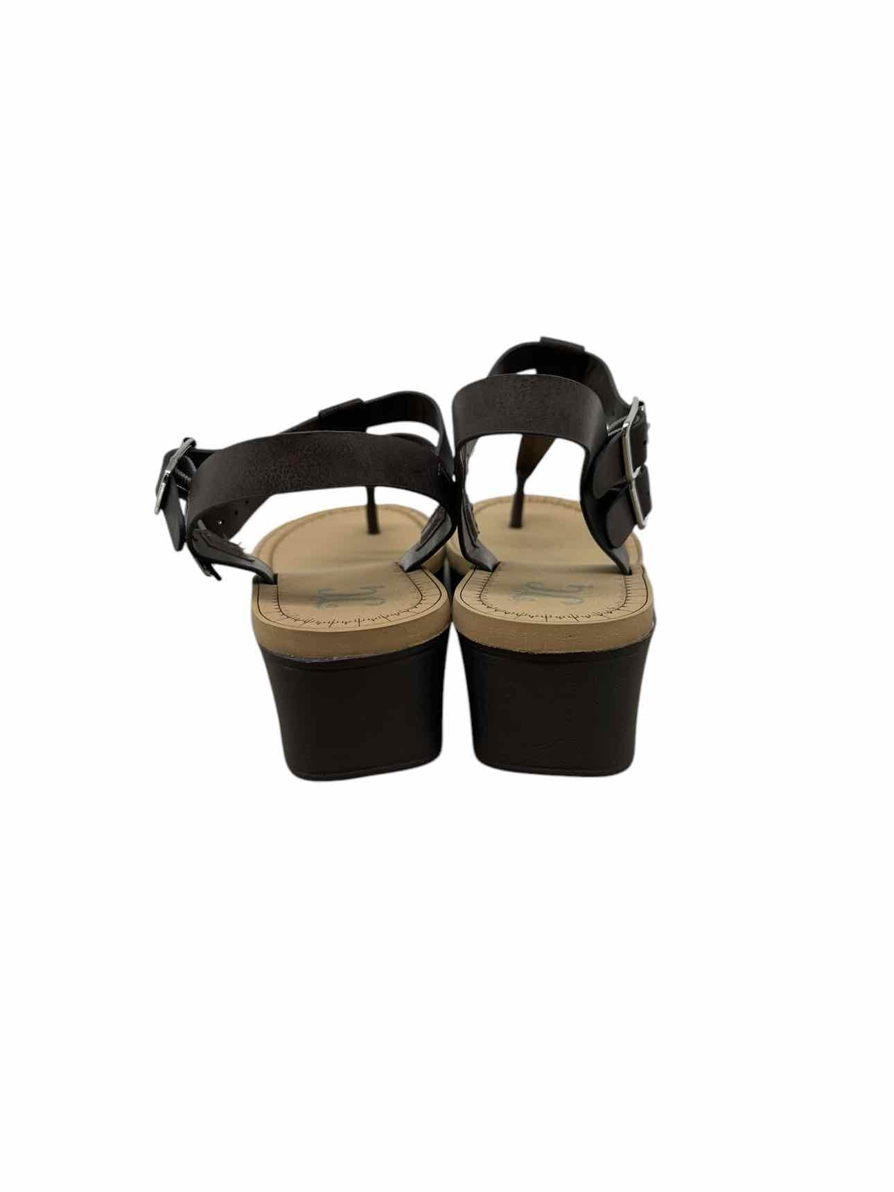 TG Brown Thong Wedge Sandal Shoe Size 8 **NEW**