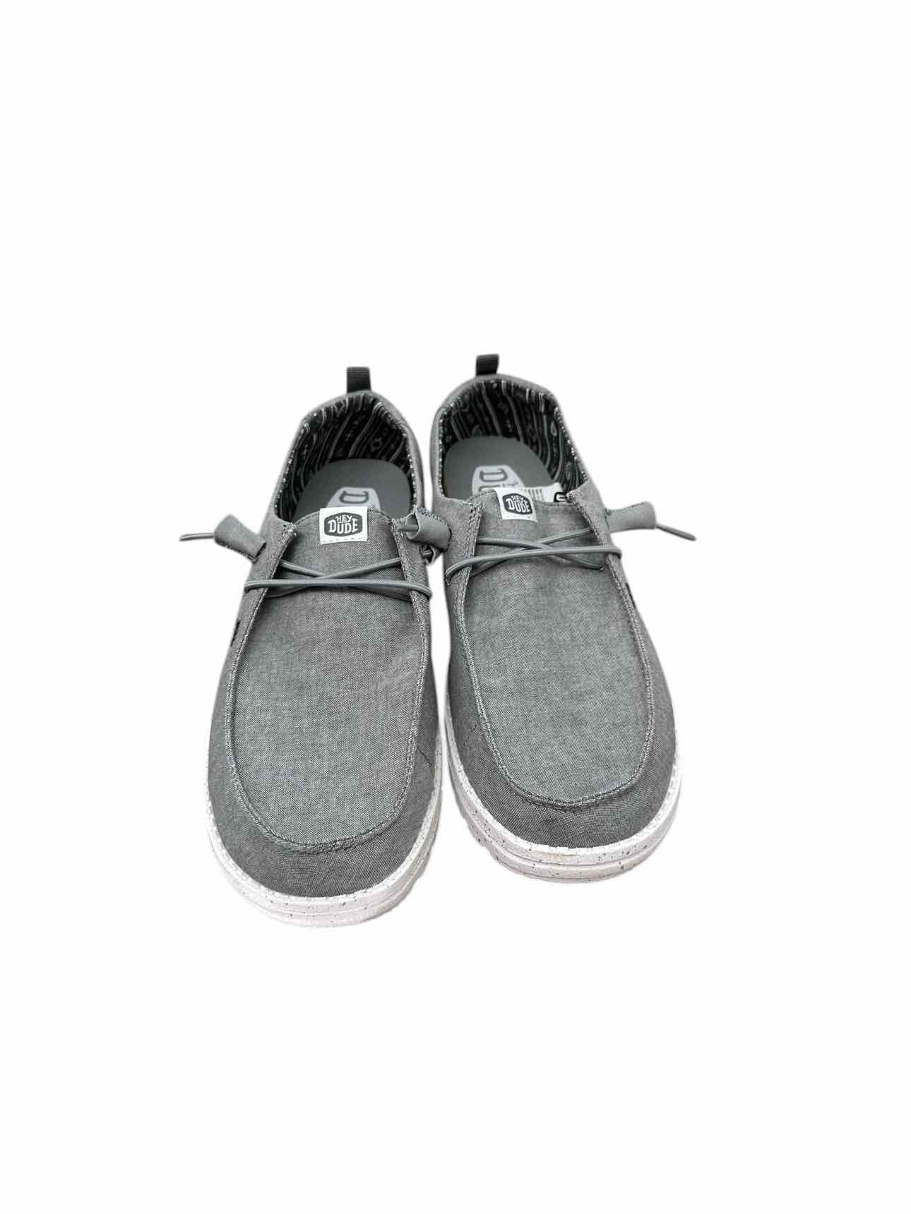 Hey Dude Wendy Chambray Gray Slip Ons Shoe Size 11