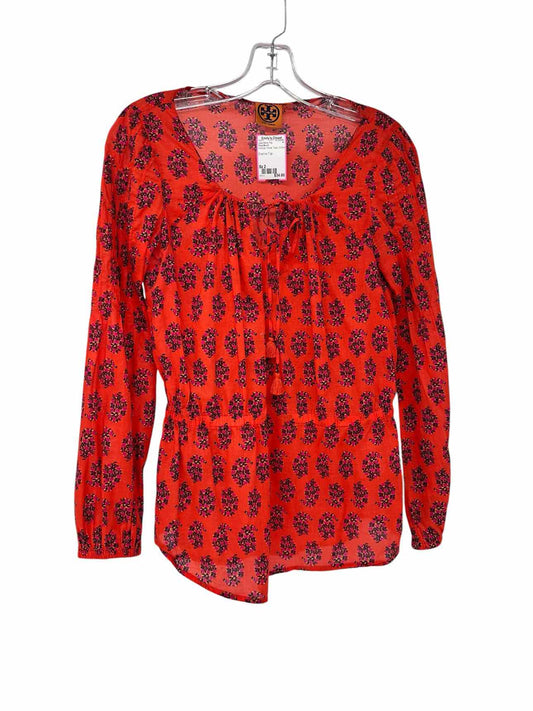 Tory Burch Evelina Top Orange Size 2