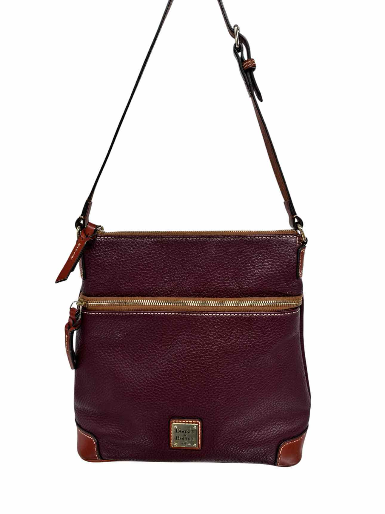 Dooney & Bourke Maroon Pebble Grain Leather Shoulder Bag
