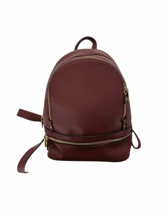 Bass Burgundy Faux Leather Backpack