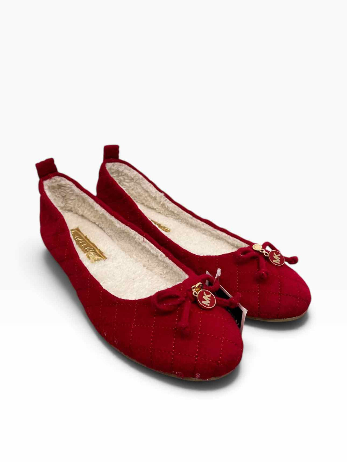Michael Kors Wool & Cashmere Fleece Lined Flats Red Shoe Size 9  **NEW**