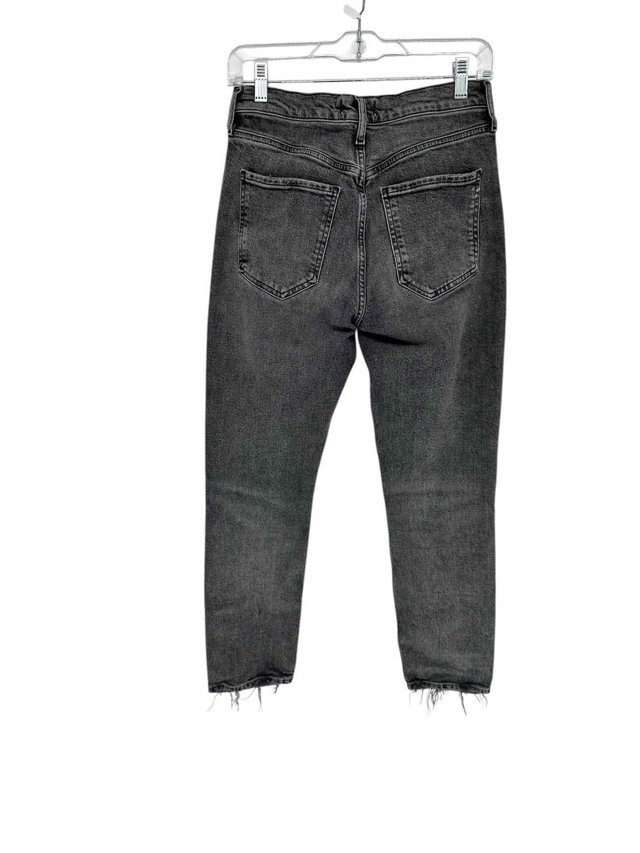 Agolde Riley Crop Button Fly Black Jeans Size 4