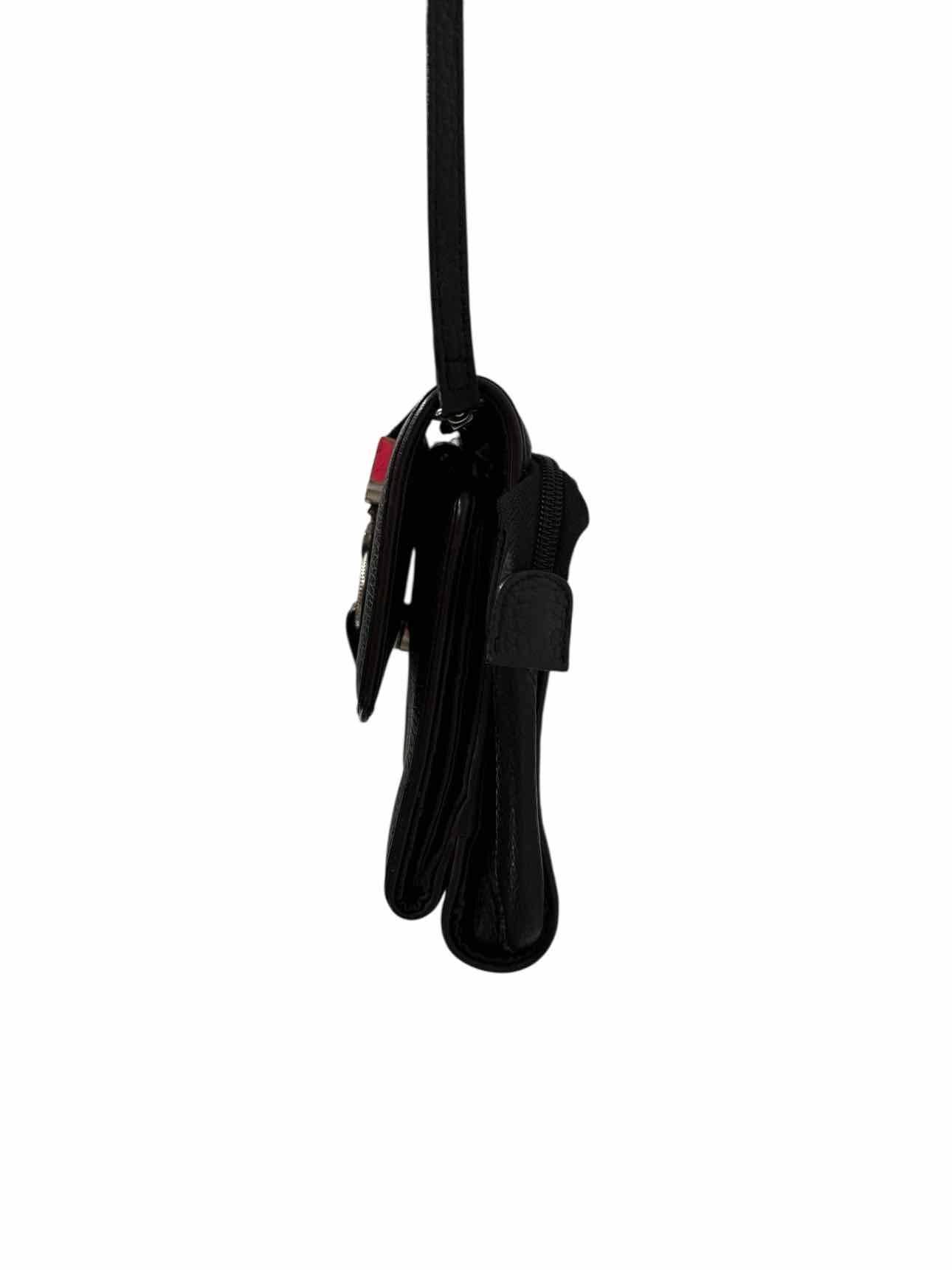 Brighton Nepal Organizer Black Leather Crossbody
