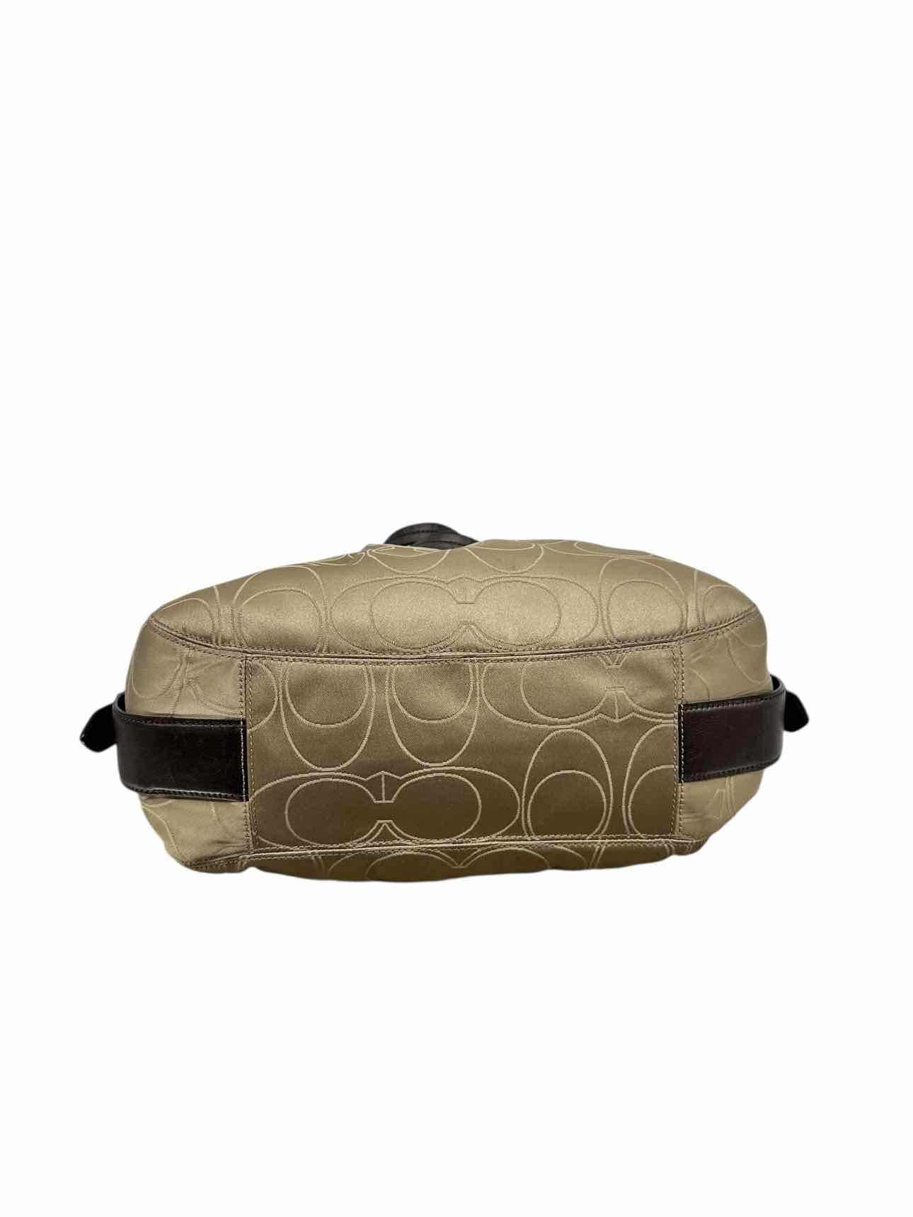 Coach Maggie Mia Signature Shoulder Bag w/ Leather Trim