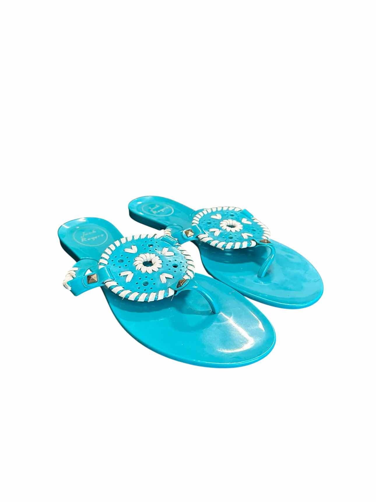 Jack Rogers Georgica Jelly Thong Sandal Turquoise Shoe Size 8