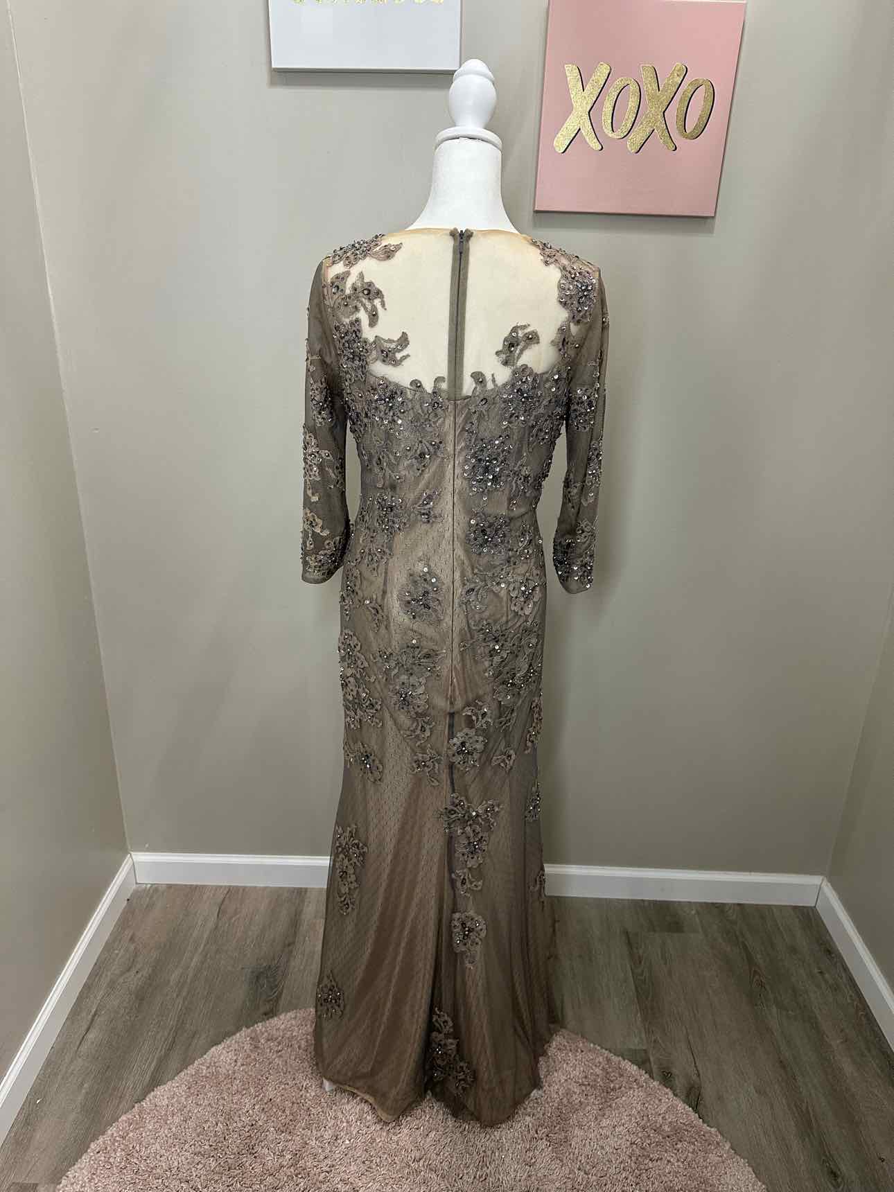 Jovani Taupe Lace Gown