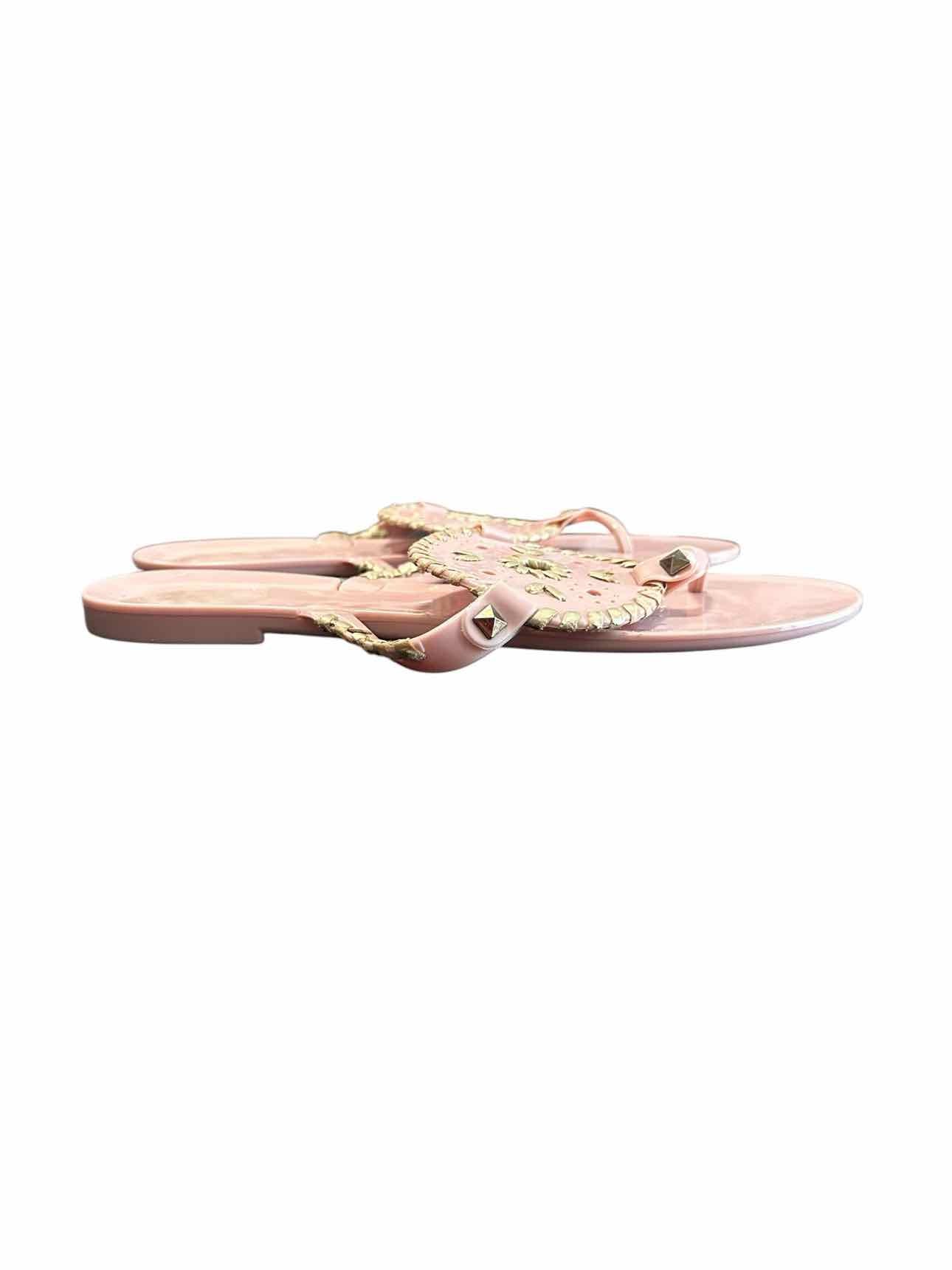 Jack Rogers Georgica Jelly Thong Sandal Blush Shoe Size 8
