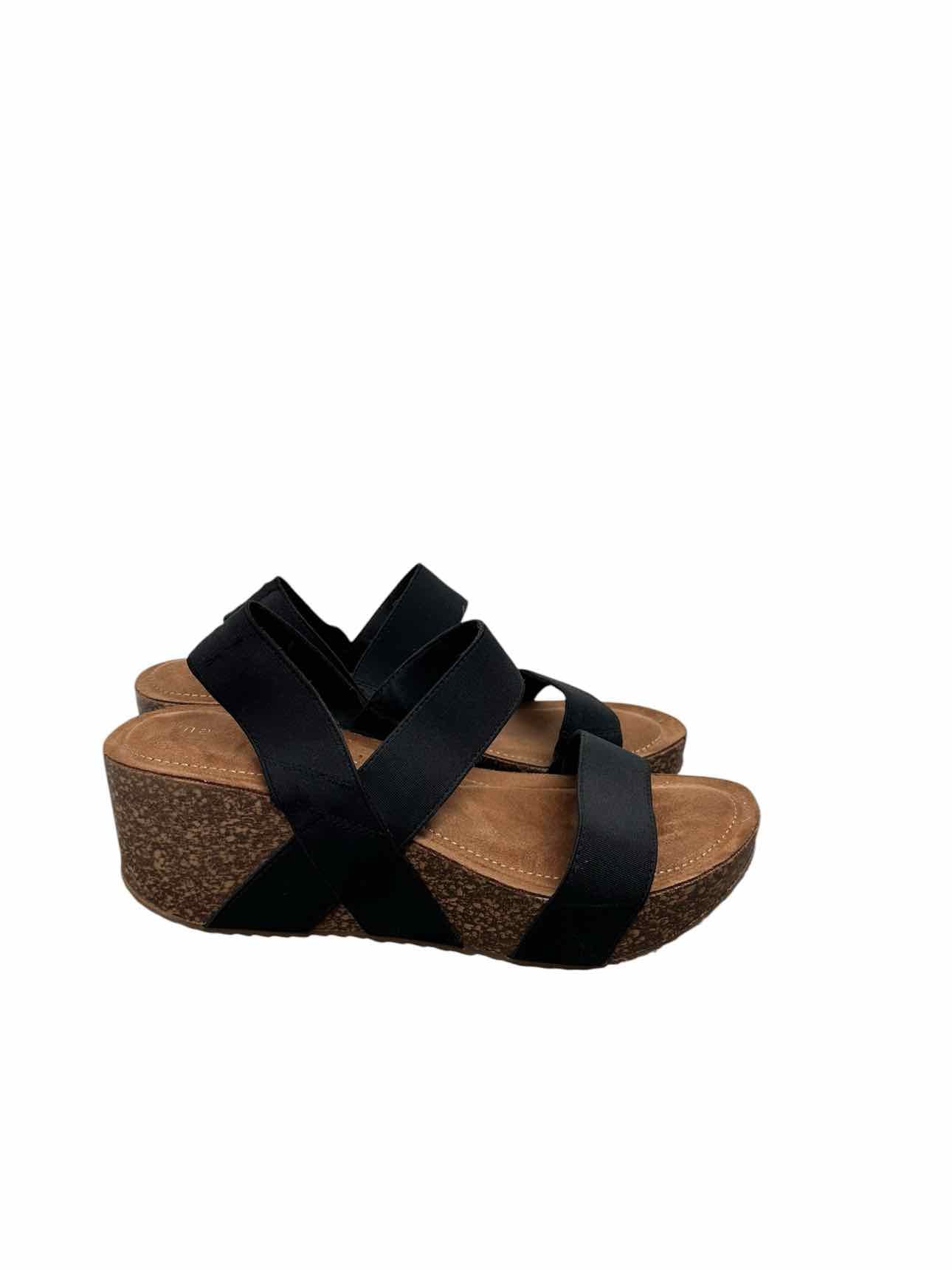 Madden Girl Zori Wedge Black Sandals Shoe Size 7.5