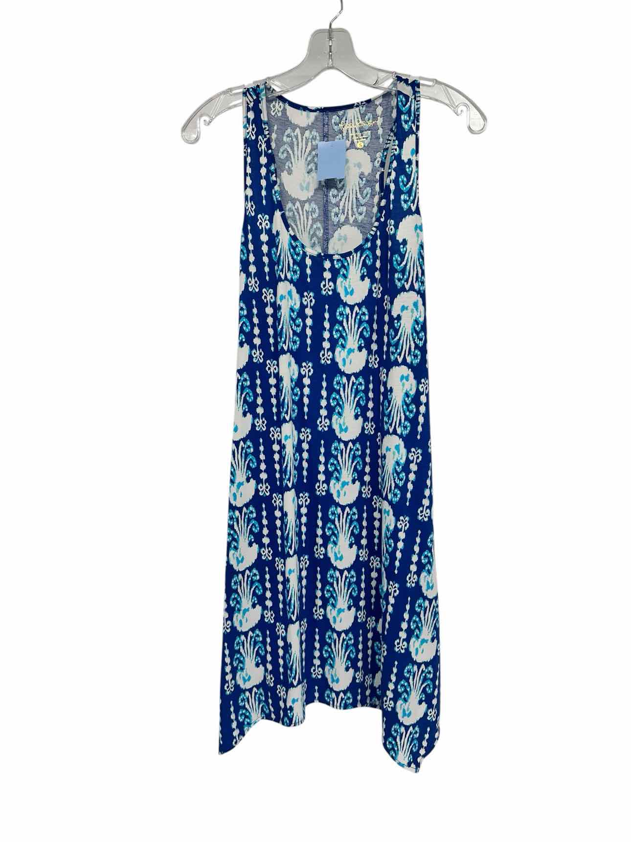 Lilly Pulitzer Melle Trapese Tank Dress in Indigo Get In Line Size S