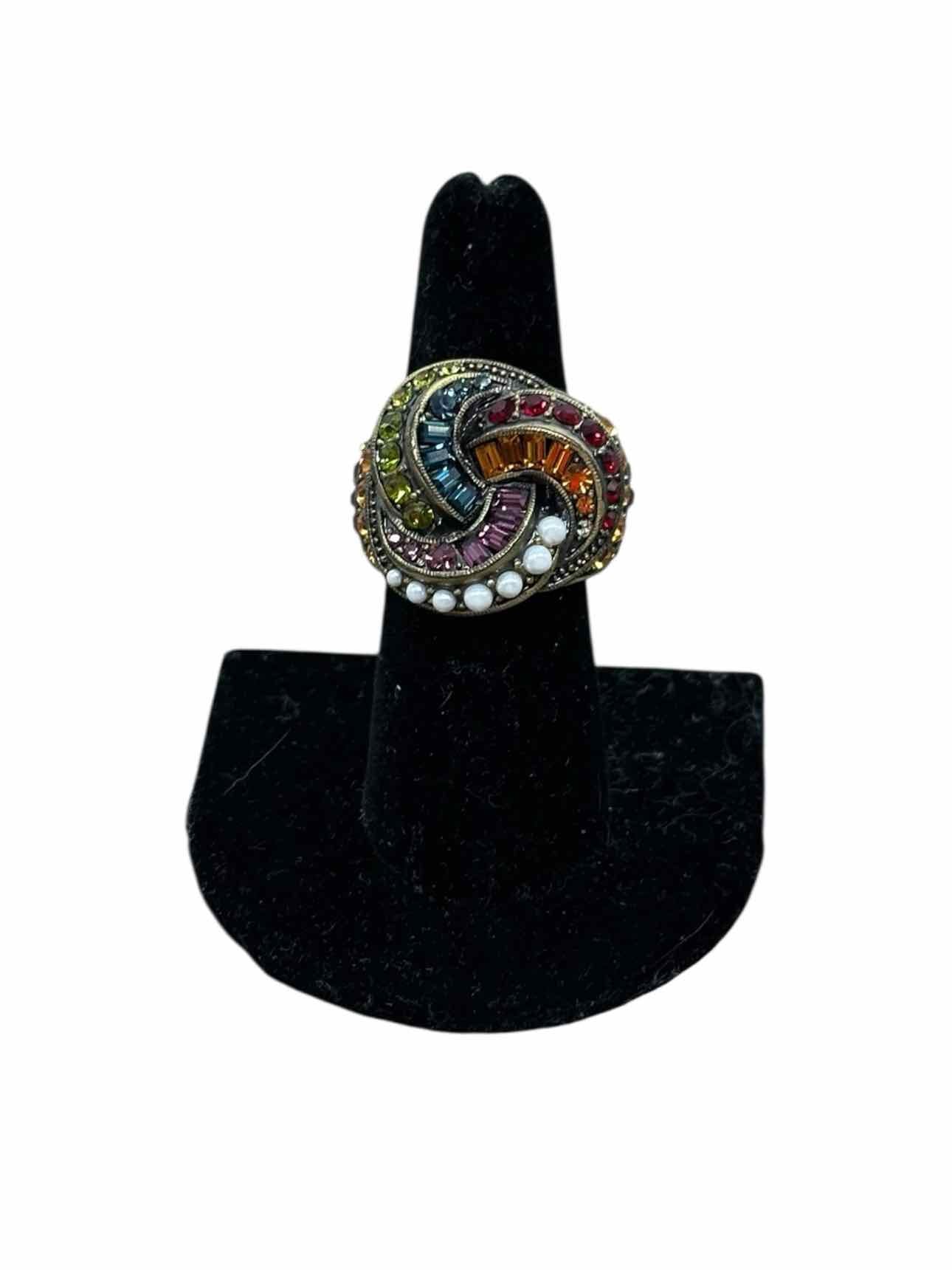 Heidi Daus Brass Multi-Color Stone Ring