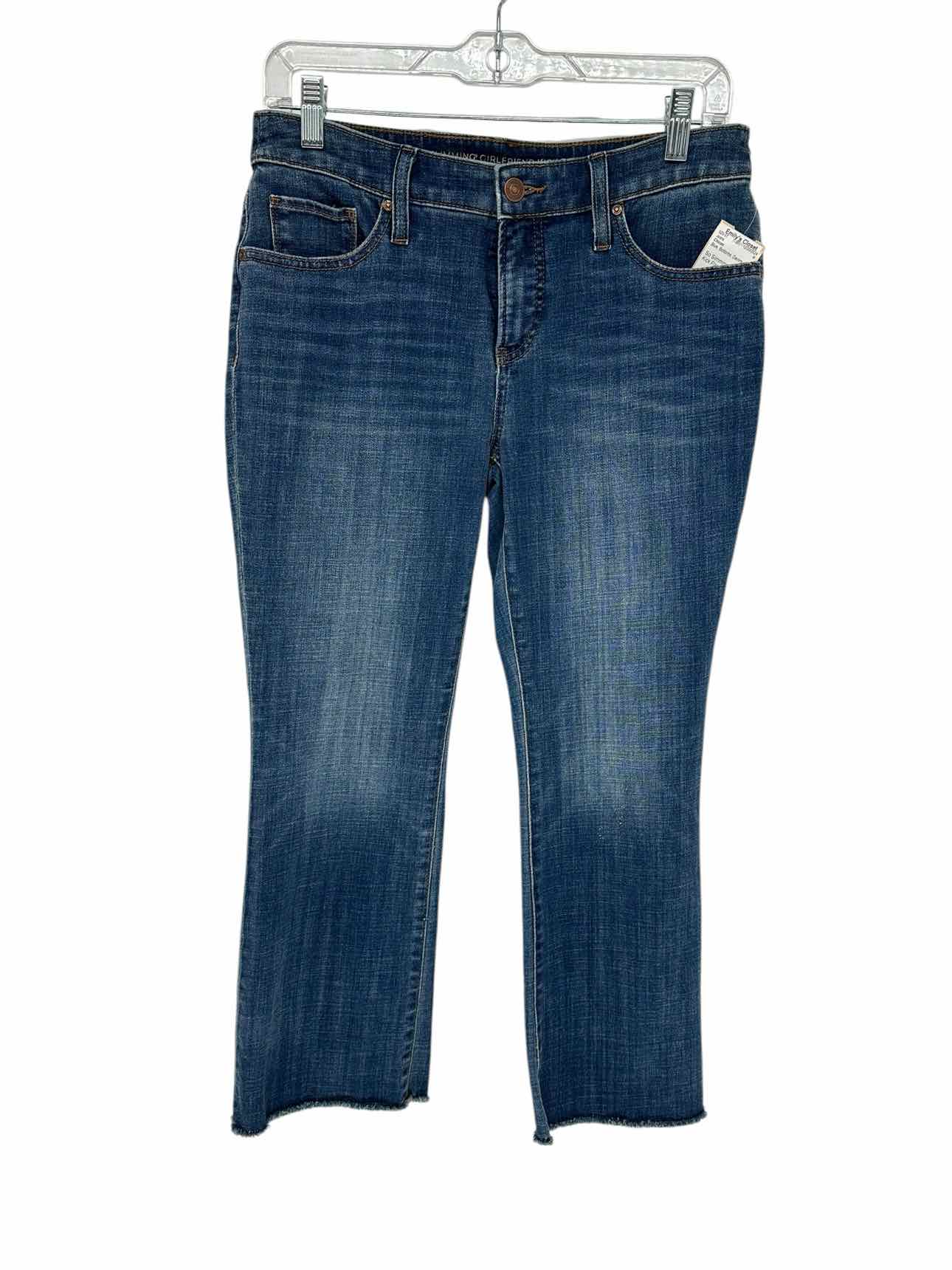 Chicos Blue So Slimming Girlfriend Kick Flare Crop Jeans Size 2P