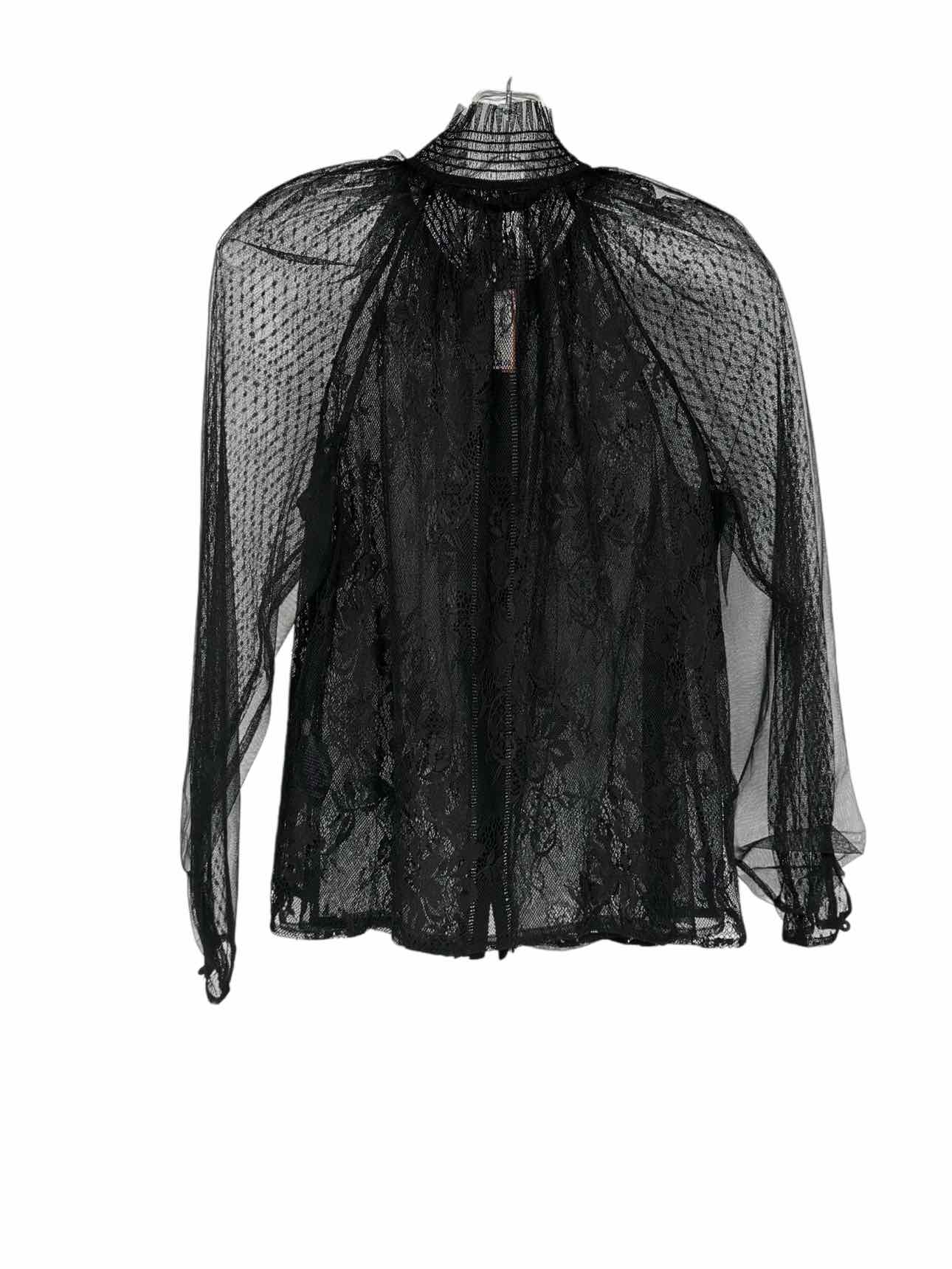 White House Black Market Black Size 4 Long Sleeve Top