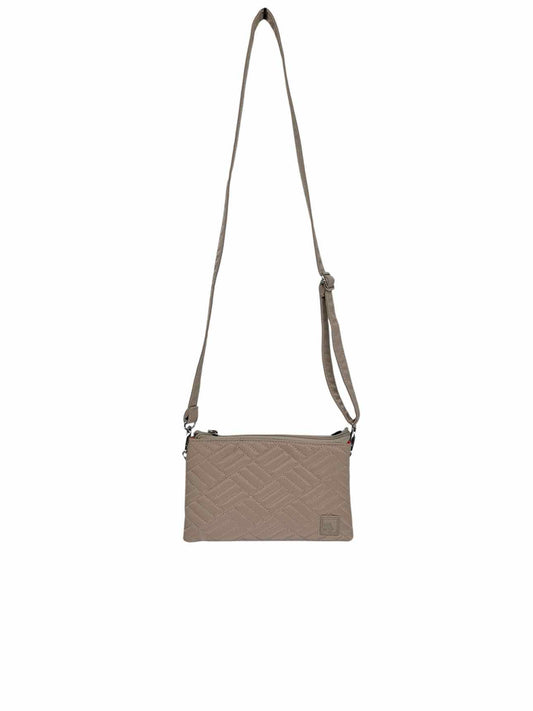IHKWIP Triple Entry Quilted Beige Nylon Crossbody