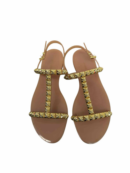 Stuart Weitzman Jelrose Gold Sandals Shoe Size 10