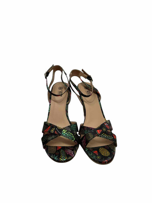 Avon Cushion Walk Cork Wedge Multi-Color Sandals Shoe Size 6