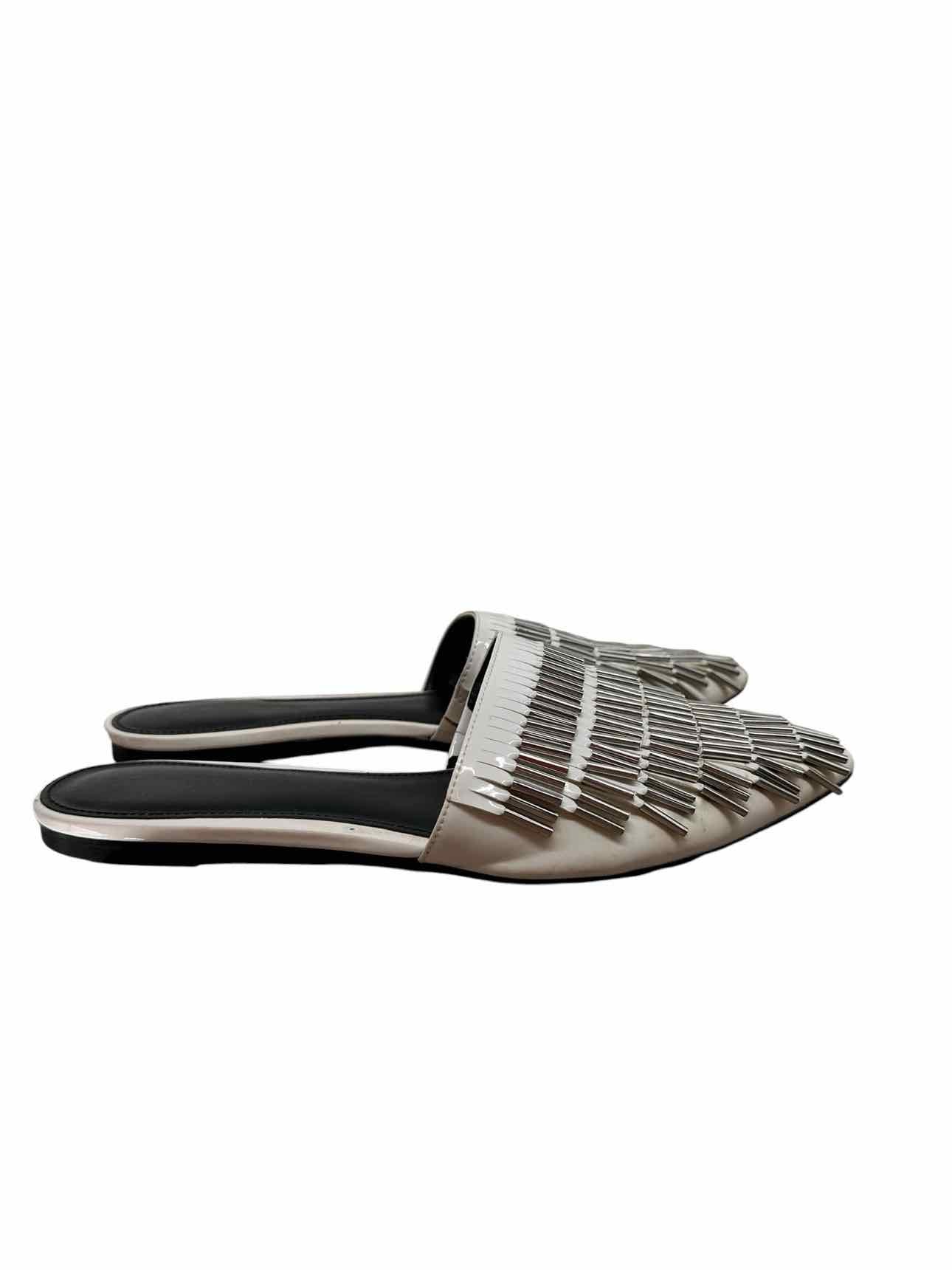 Calvin Klein Fringe Mule White Shoe Size 7.5