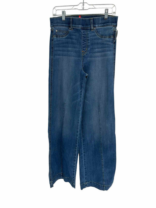 Spanx Seamed-Front High Rise Wide Leg Blue Jeans Size M
