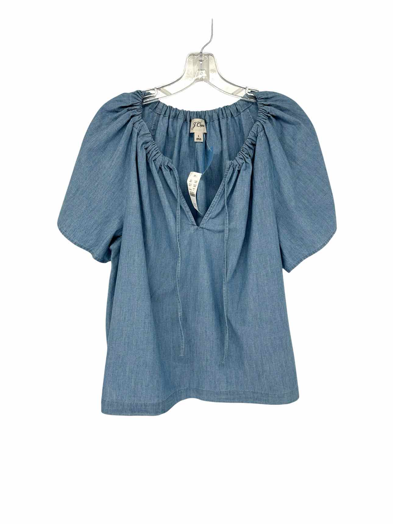 J. Crew Lt. Blue Size L Short Sleeve Top **NEW**
