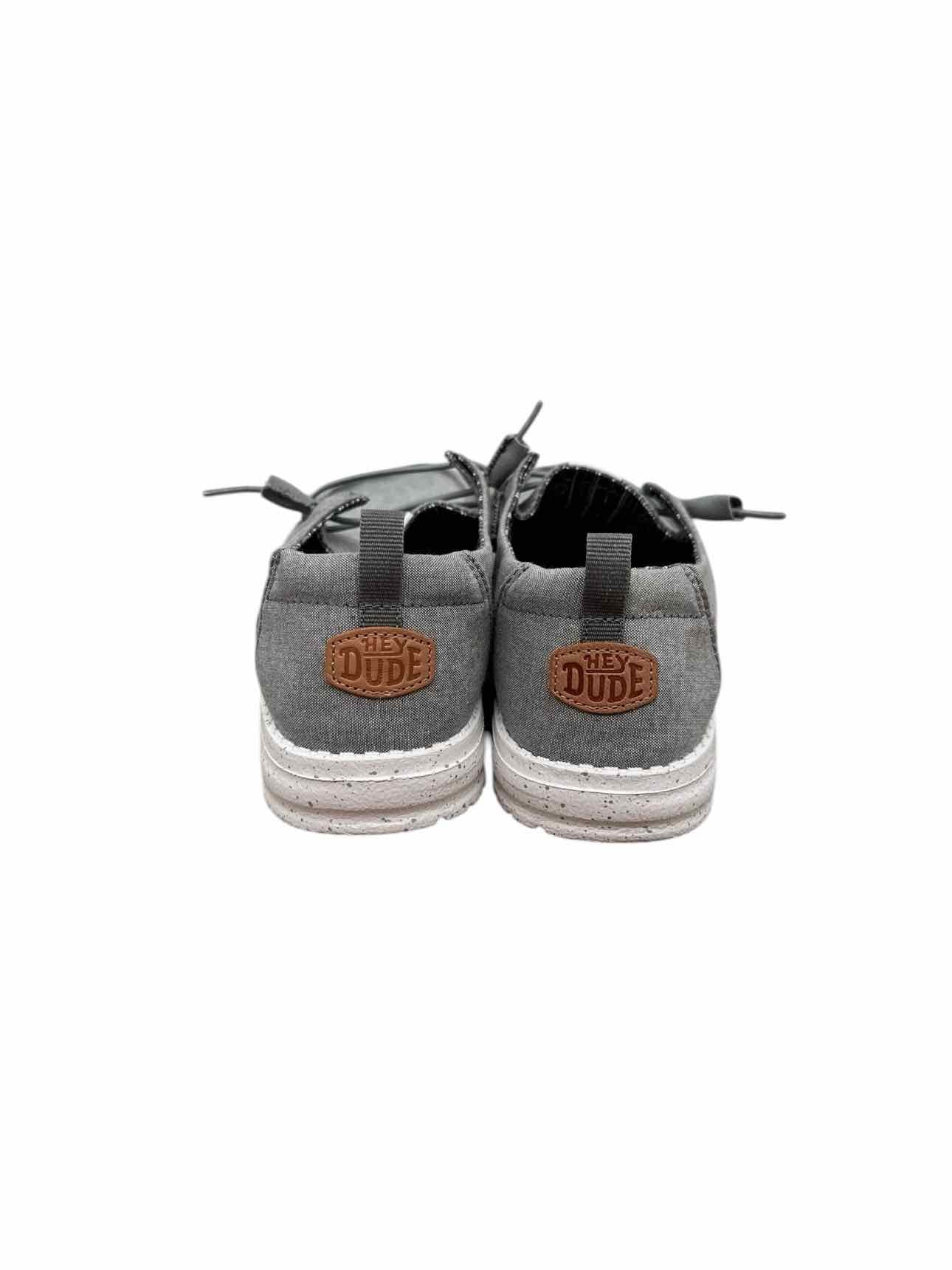 Hey Dude Wendy Chambray Gray Slip Ons Shoe Size 11