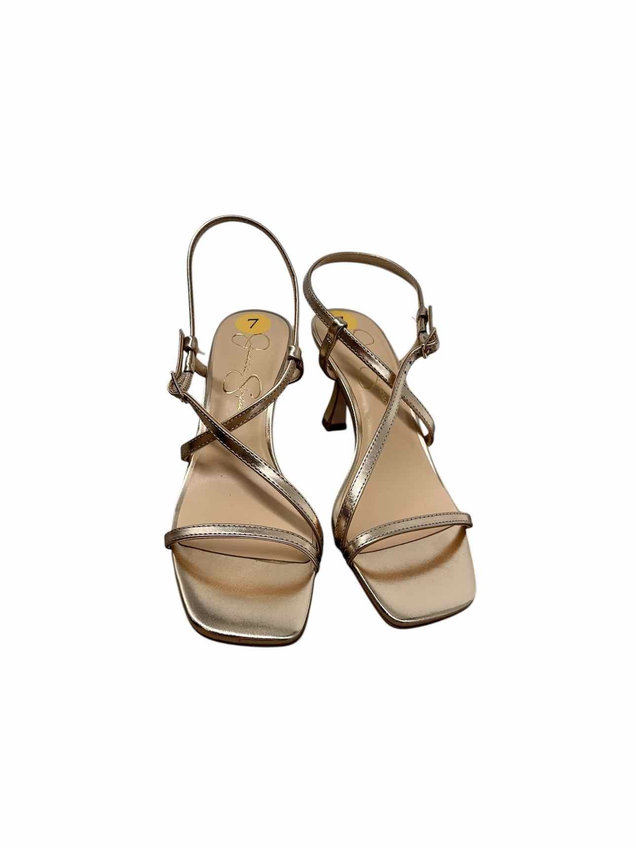 Jessica Simpson Elunai Dress Sandals Gold Shoe Size 7 **NEW**