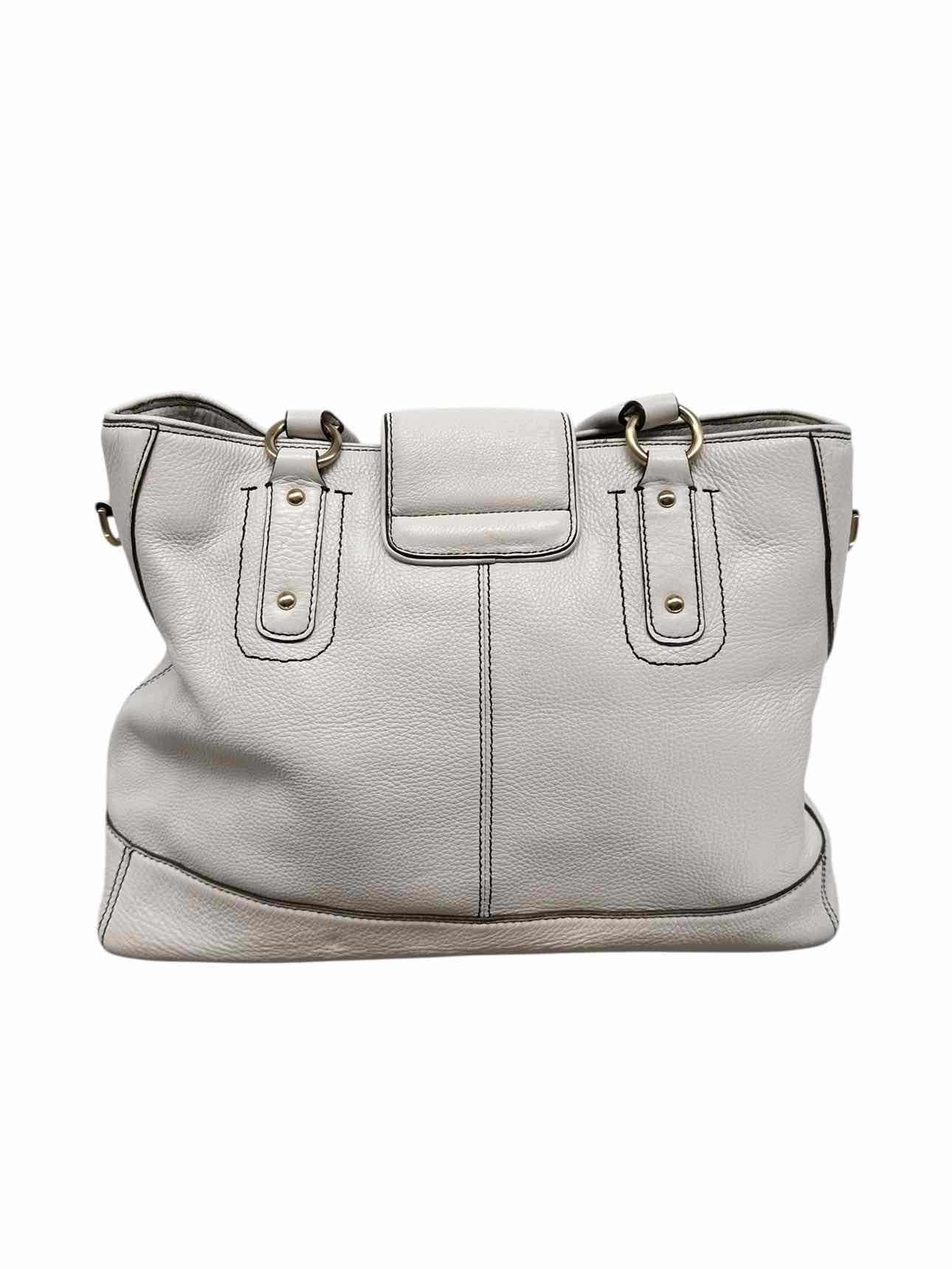 Ann Taylor Off-White Leather Satchel