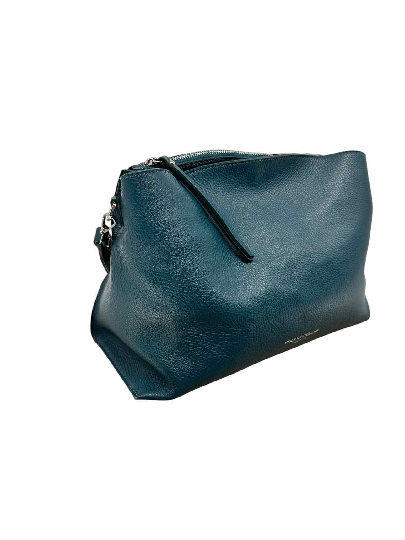 Viola Castellani Teal Leather Shoulder Bag