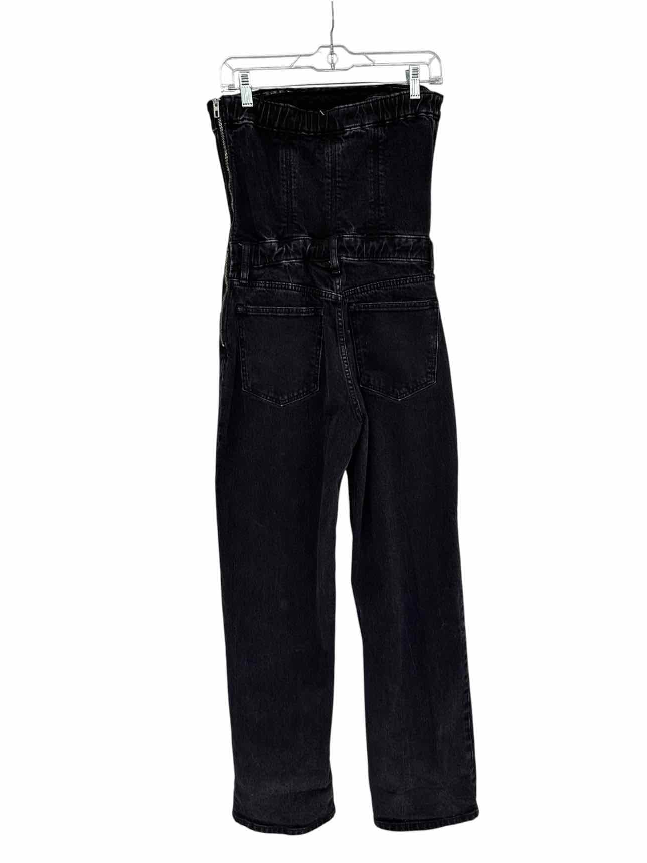 Abercrombie & Fitch Black Strapless Denim Jumpsuit Size PS