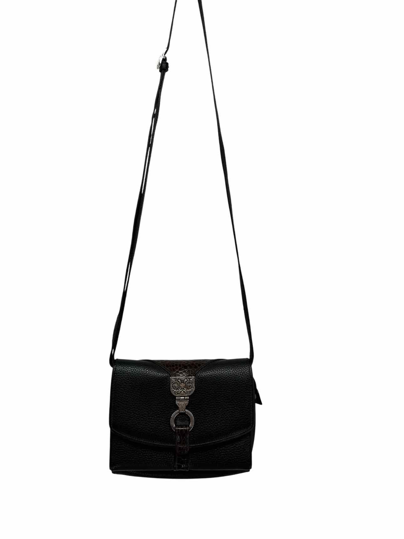 Brighton Nepal Organizer Black Leather Crossbody