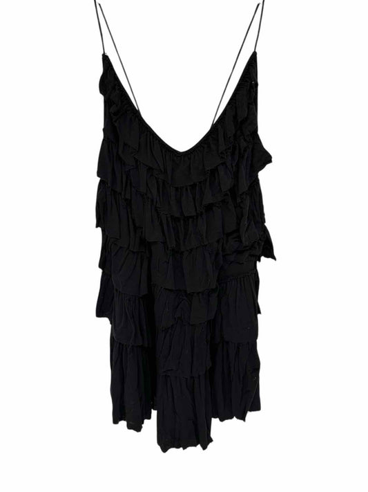 Free People Ruffle Mania Tank Black Size L **NEW**