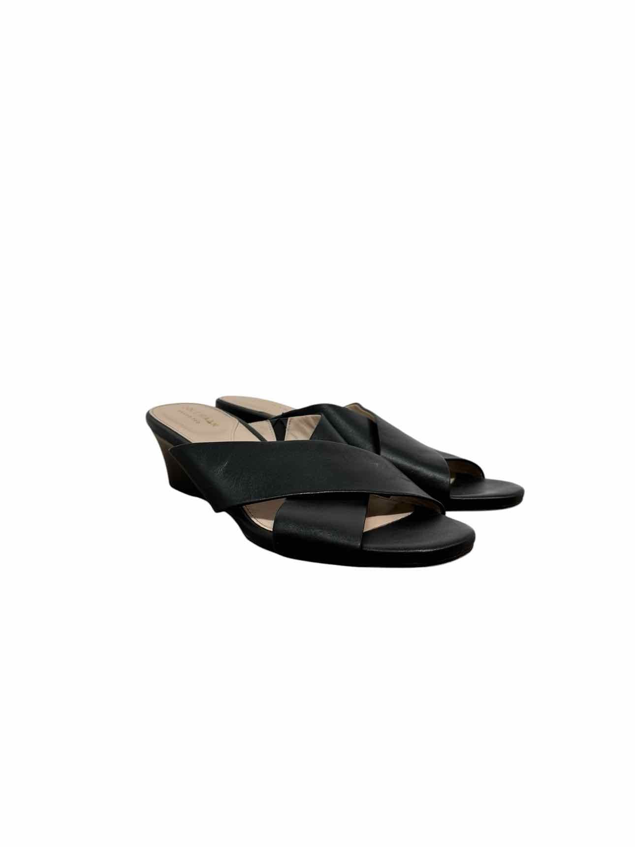 Cole Haan Black Wedge Sandals Shoe Size 7.5
