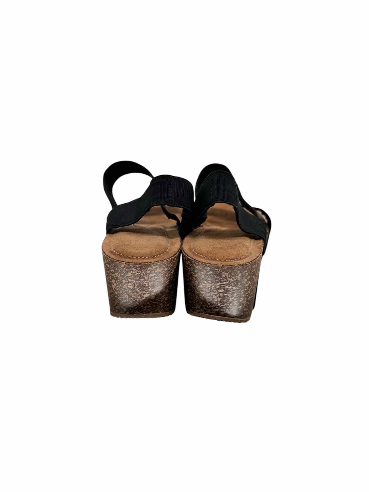 Madden Girl Zori Wedge Black Sandals Shoe Size 7.5