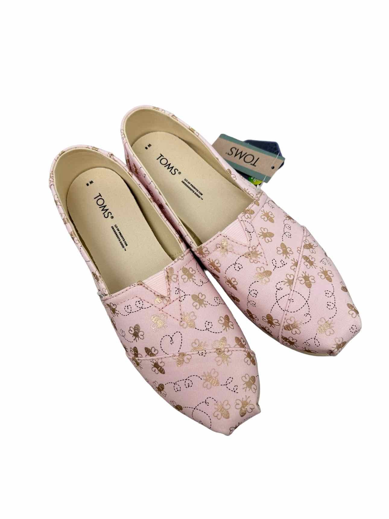 Toms Barely Pink Foil Bee Mine Size 8 **NEW**