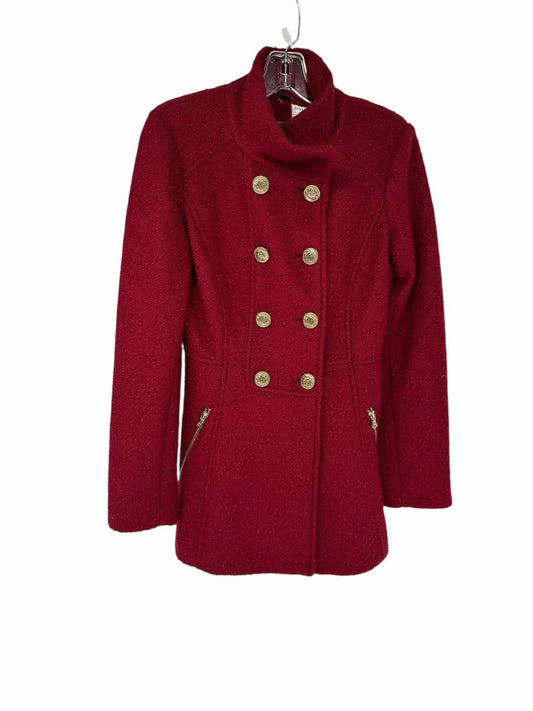 Guess Red Boiled Wool Peacoat Size XS