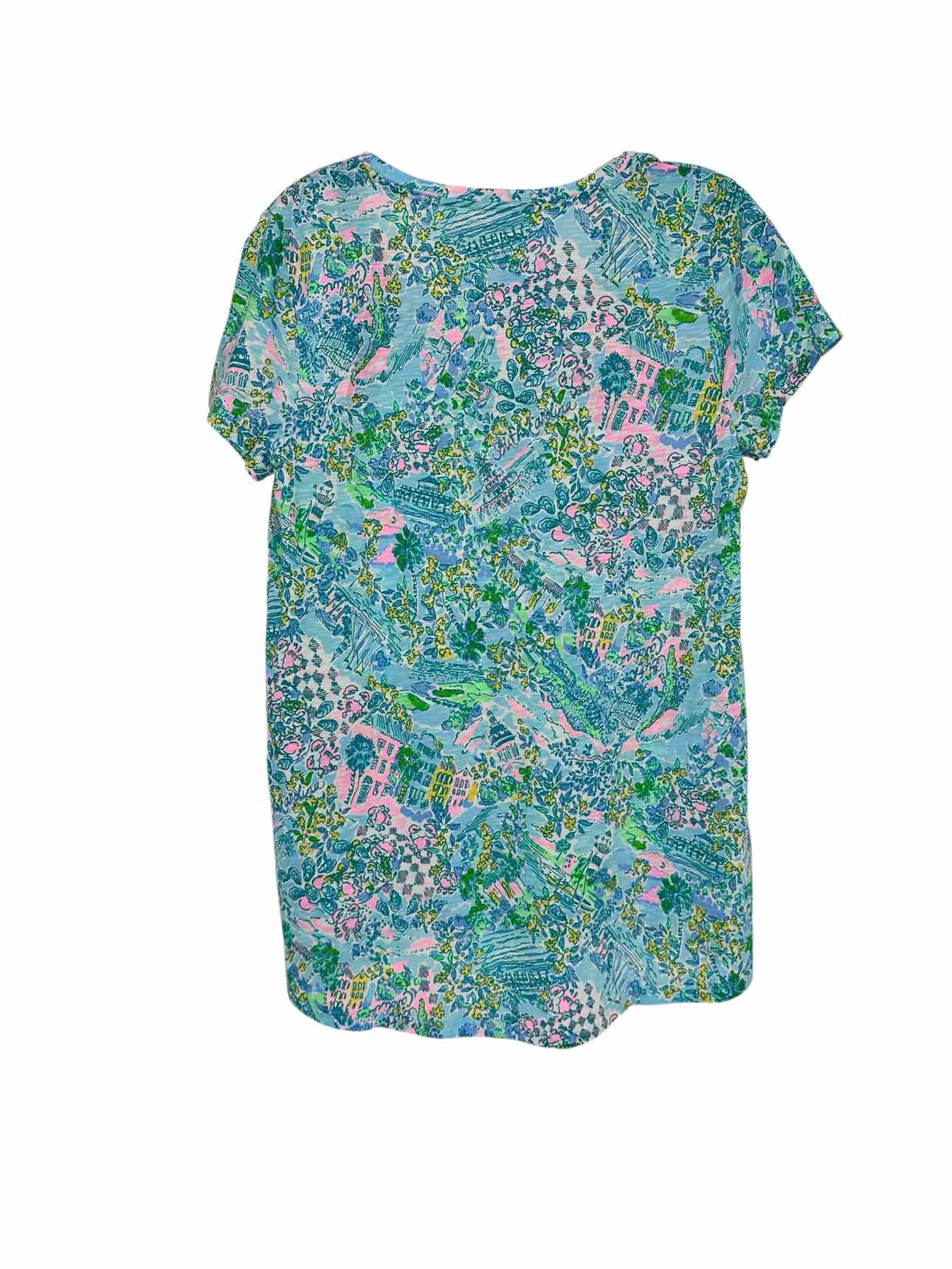 Lilly Pulitzer Etta V-neck Top in What a Lovely Place Size S