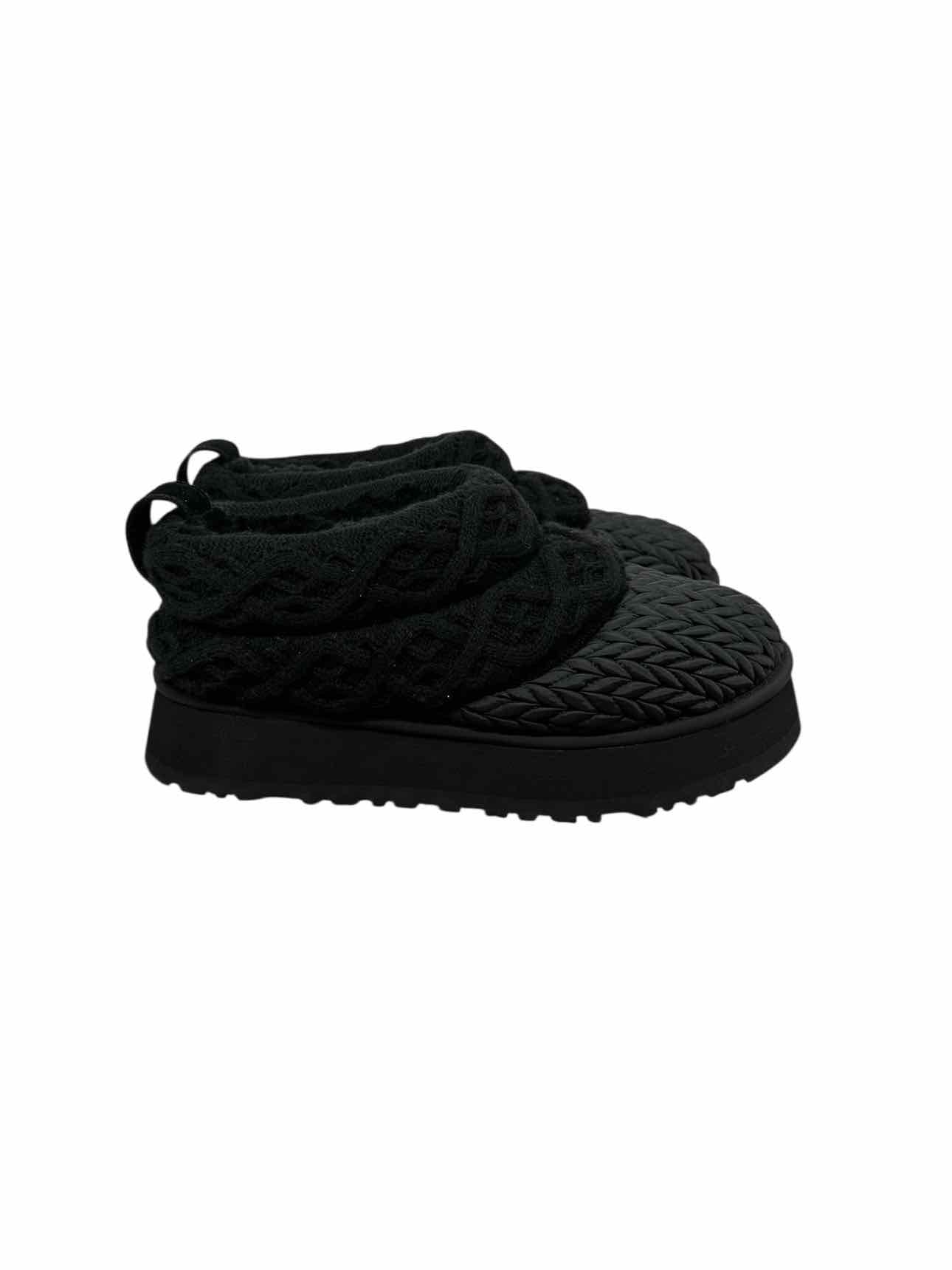 Ugg Tazz Villa Knit Black Slippers Shoe Size 9  **NEW**